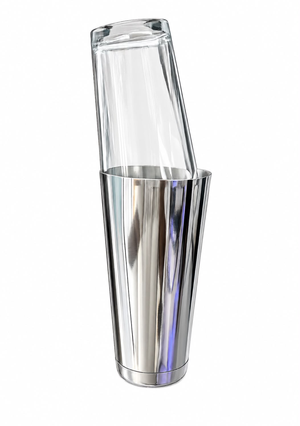 coctelera boston vaso de cristal